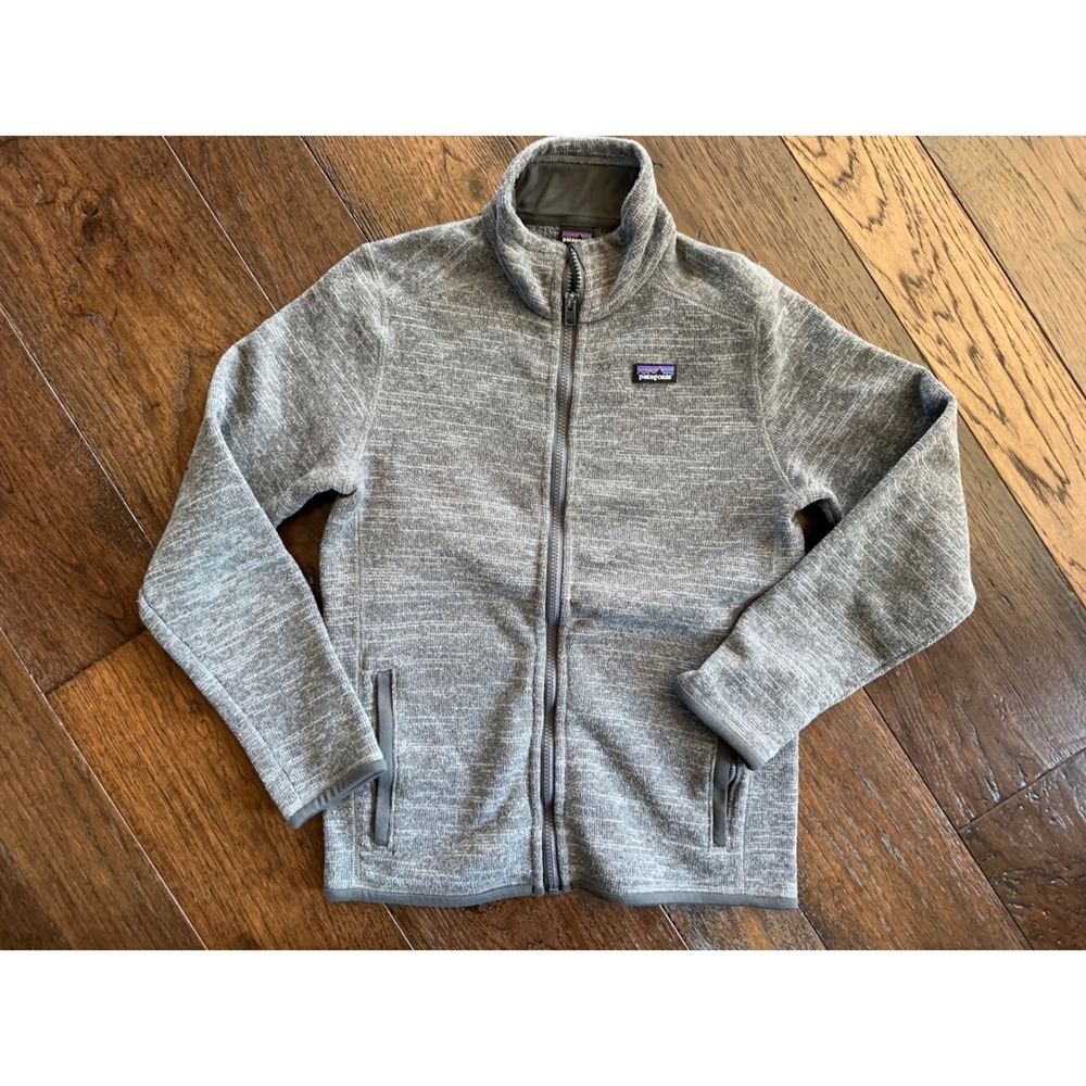 Patagonia Boys Better Sweater Full Zip Fleece Jacket Gray XL 14